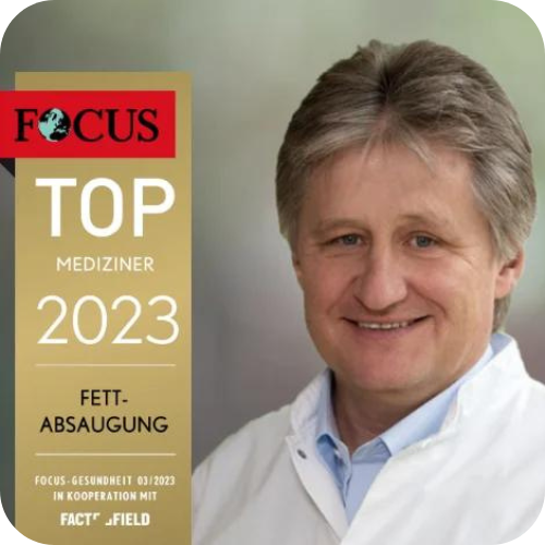 Prof. Dr. Kovacs mit Focus Siegel für Fettabsaugung